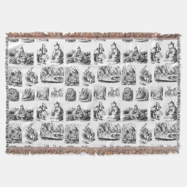 Cobertor Vintage Alice's Adventures in Wonderland Pattern (Frente)