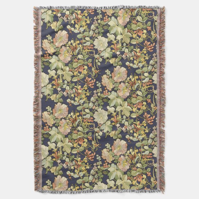 Cobertor Vintage Art Nouveau Mucha Honeysuckle Pattern (Frente Vertical)