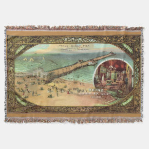 Cobertor Vintage Atlantic City Pier Throw