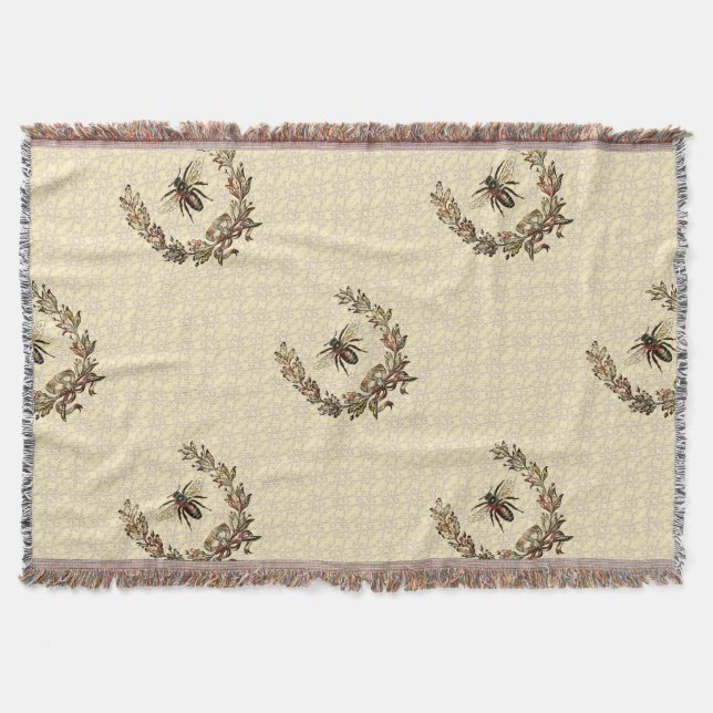 Cobertor Vintage Bee Wreath (Frente)