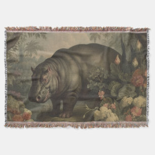 Cobertor Vintage Botanical Hippo