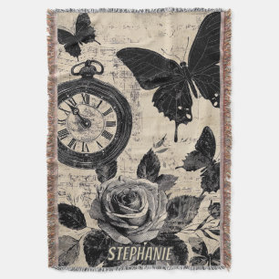 Cobertor Vintage Compass & Butterfly - Papel Russo (3)