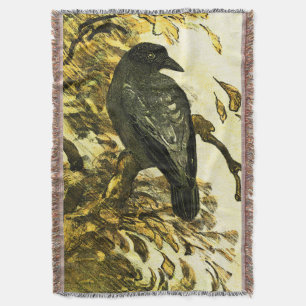 Cobertor Vintage Crow Perch num galho Theo van Hoytema