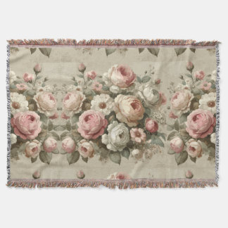 Cobertor Vintage English Rosa Garden Cottagecore Decor