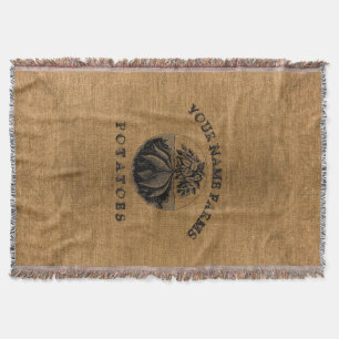 Cobertor Vintage Faux Burlap Potato Sack Modelo