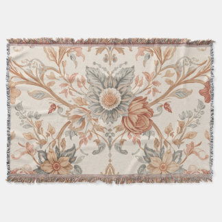 Cobertor Vintage Floral Cor damasco com Rosas e Sair