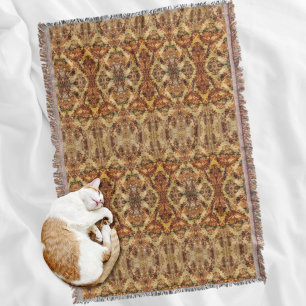 Cobertor Vintage França Russo Autumn Fall Brown Damask