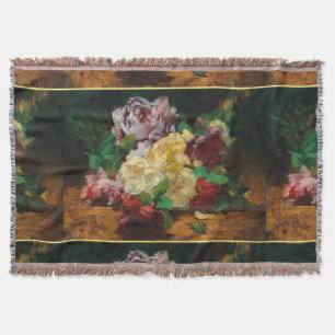 Cobertor Vintage French Georges Jeannin Rosas