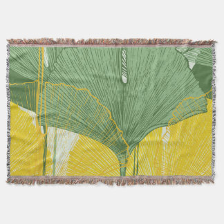 Cobertor Vintage Ginkgo Biloba: Folhas Tropicais