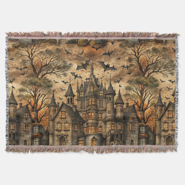 Cobertor Vintage Haunted House (2) (Frente)