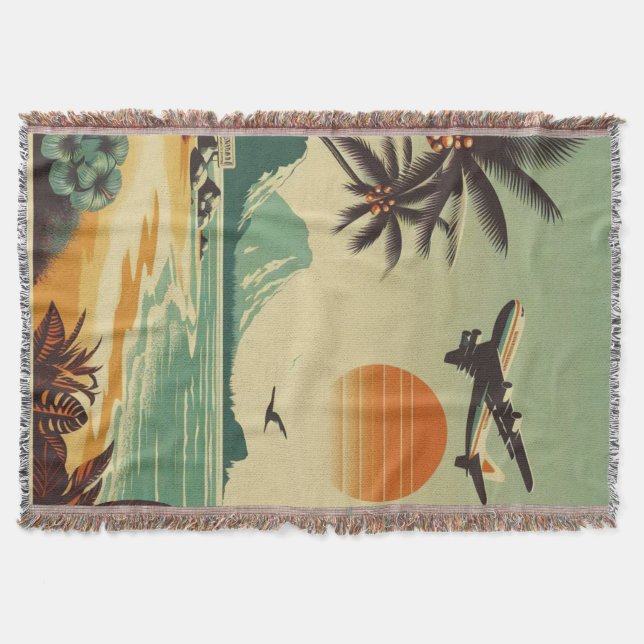 Cobertor Vintage Hawaii/Tropical (Frente)