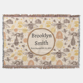 Cobertor Vintage Honey Bumblebee Personalizado
