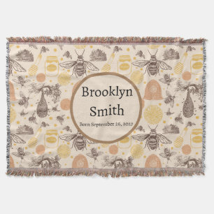 Cobertor Vintage Honey Bumblebee Personalizado