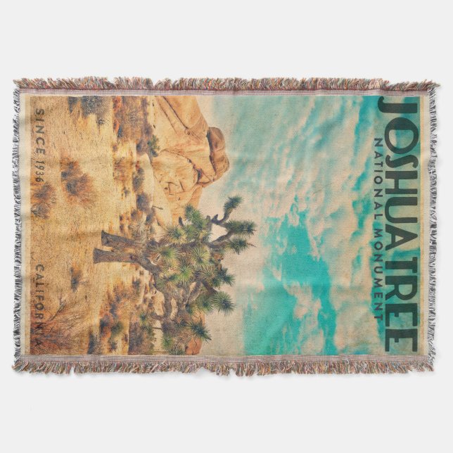 Cobertor Vintage Joshua Tree Throw Blanket (Frente)