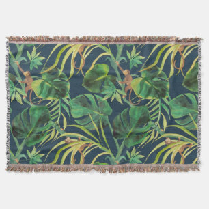 Cobertor Vintage - Macaco Tropical Selva Joga Banquete