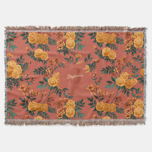 Cobertor Vintage Marigold Calendula Floral