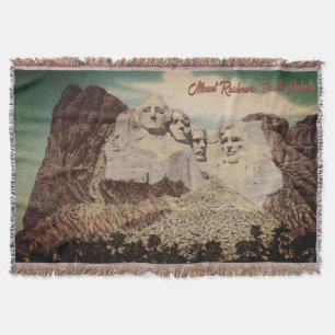 Cobertor Vintage Mt. Rushmore Throw Blanket