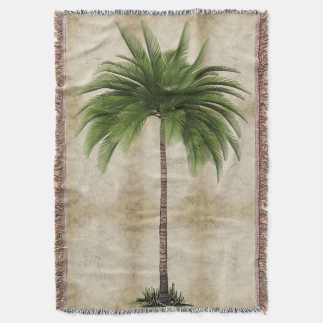 Cobertor Vintage Palm Tree Tropical Elegante Marble (Frente Vertical)