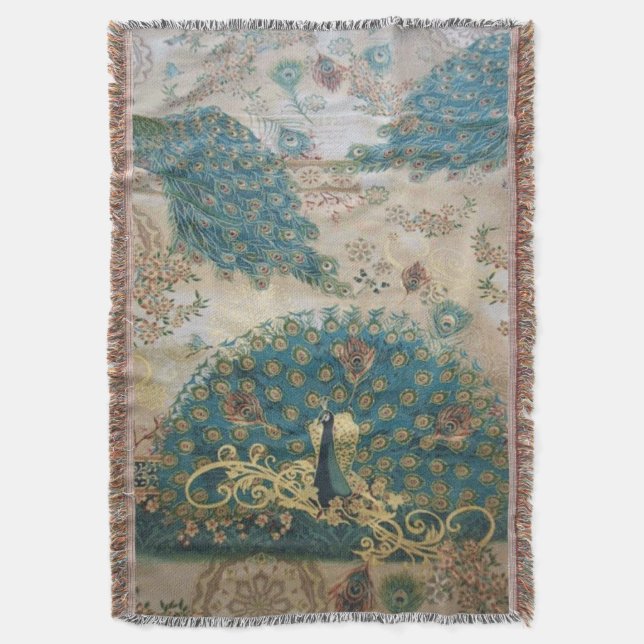 Cobertor Vintage Peacock - Cobertura (Frente Vertical)