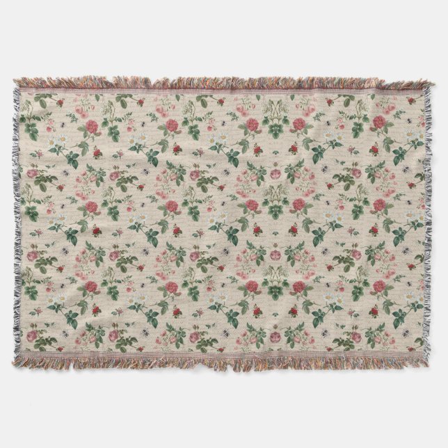 Cobertor Vintage Pink Rose Garden (Frente)