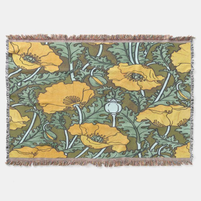 Cobertor Vintage Poppy amarelo (Frente)