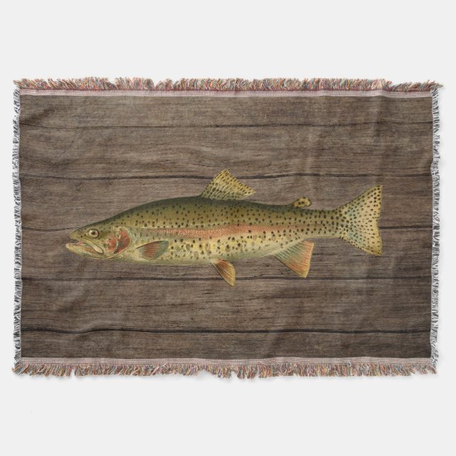 Cobertor Vintage Rainbow Trout Throw Blanket (Frente)