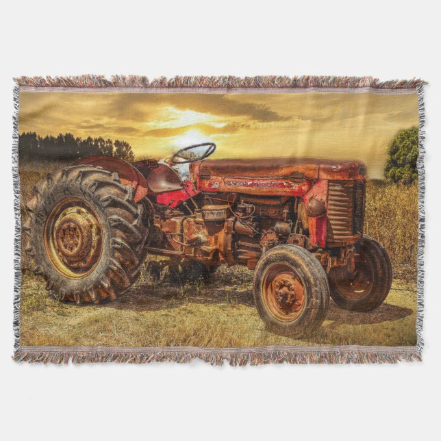 Cobertor Vintage Red Fazenda Trator (Frente)