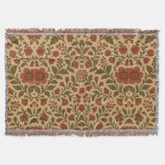 Cobertor Vintage Red Green Floral 