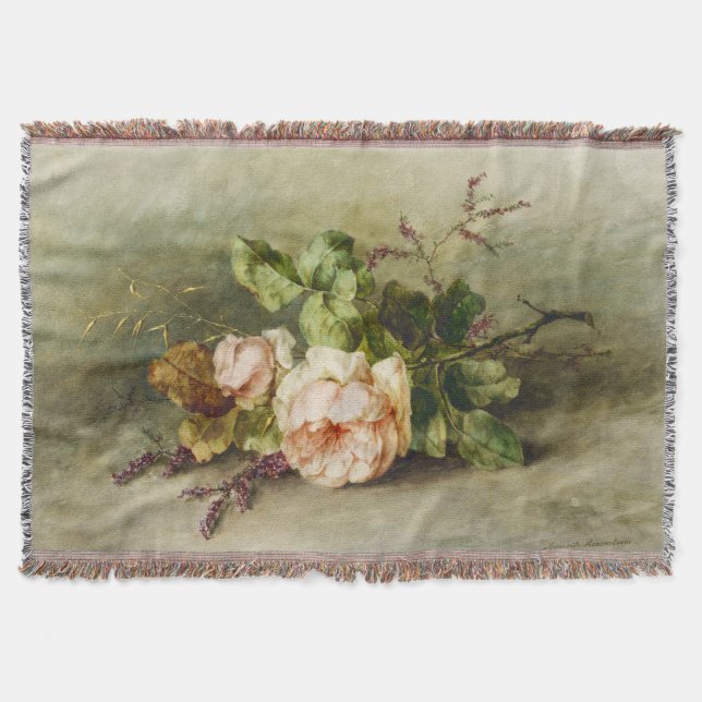 Cobertor Vintage Rosas por Margaretha Roosenboom (Frente)