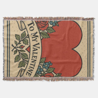 Cobertor Vintage To My Valentine Heart