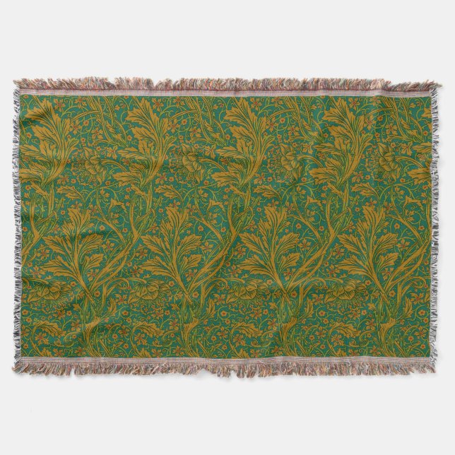 Cobertor Vintage William Morris Arcadia Sem Costura (Frente)