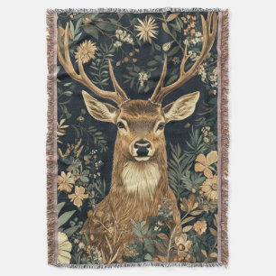 Cobertor Vintage William Morris Cottage Core Cervo & Folhag