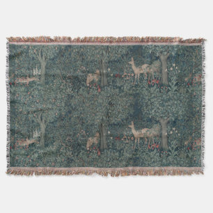 Cobertor Vintage William Morris Greenery Animais Florestais