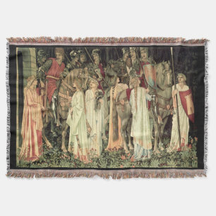 Cobertor Vintage William Morris Santa Grail Knights