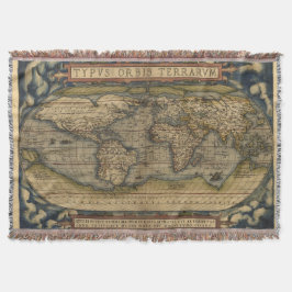 Cobertor Vintage World Map Afegão
