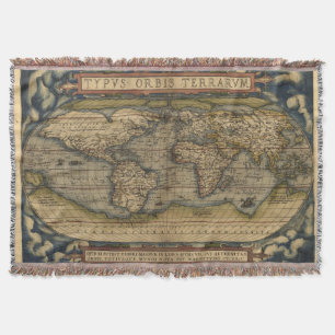 Cobertor Vintage World Map Afegão