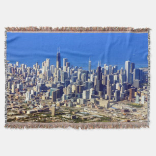 Cobertor Vista aérea do centro de Chicago com lago