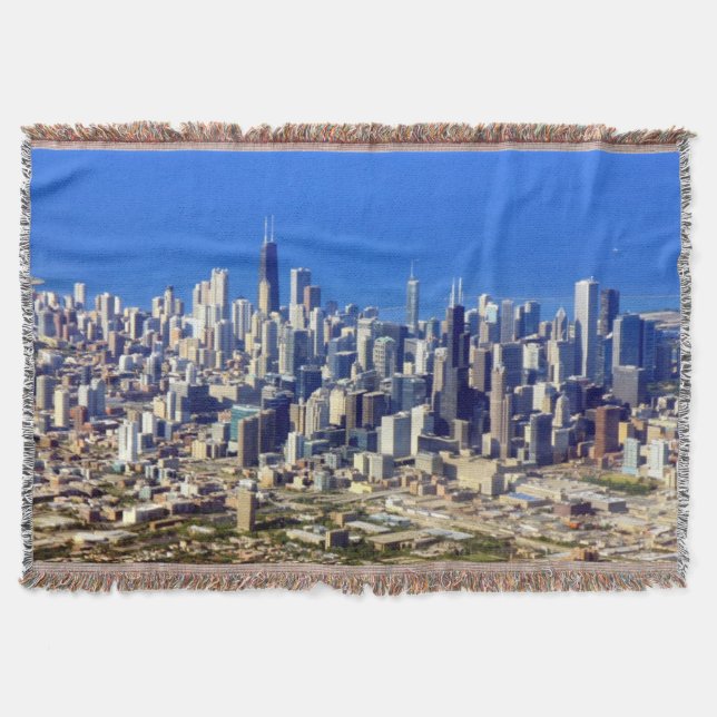 Cobertor Vista aérea do centro de Chicago com lago (Frente)