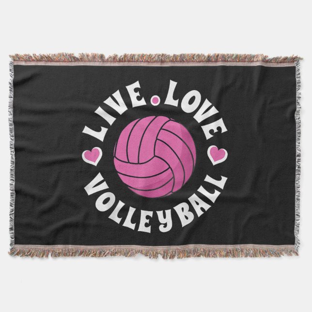 Cobertor Voleibol De Amor Vivo Para Mulheres Meninas Fa De  (Frente)