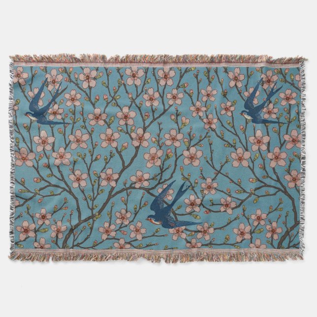 Cobertor Walter Crane Almond Blossom & Swallow (Frente)