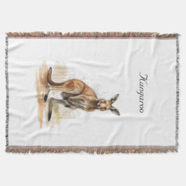 Cobertor Wanderer de Outback: Costume de Watercolor Kangaro