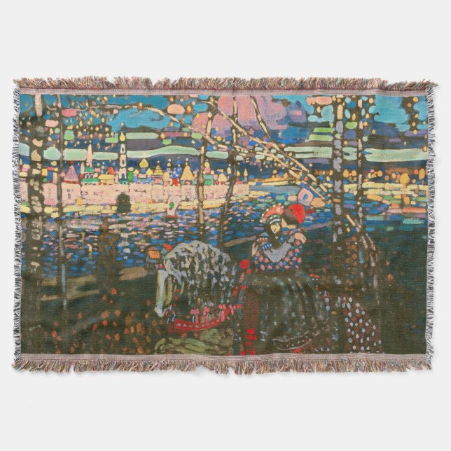 Cobertor Wassily Kandinsky O Casal a Cavalo Arte Russa (Frente)