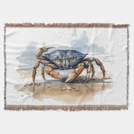 Cobertor Watercolor Beach Crab