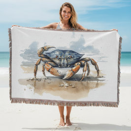 Cobertor Watercolor Beach Crab