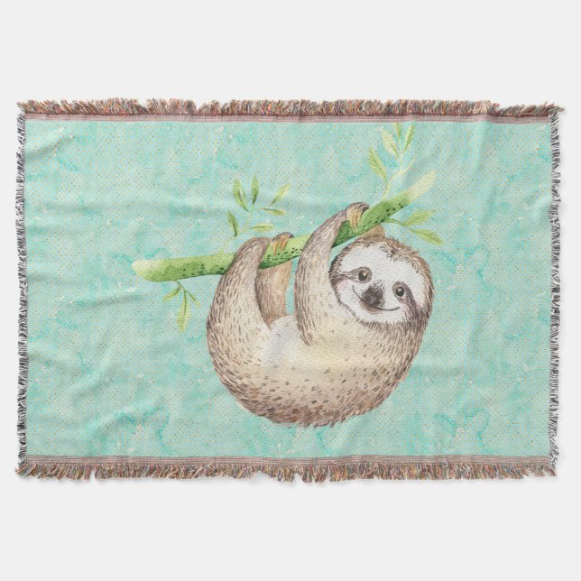 Cobertor Watercolor Happy Sloth (Frente)