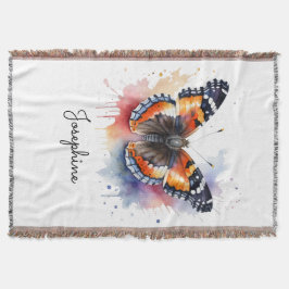 Cobertor Watercolor Red Admiral Butterfly Name