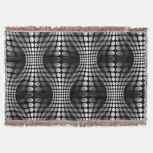 Cobertor Waves Pontas Papel de parede preto e branco