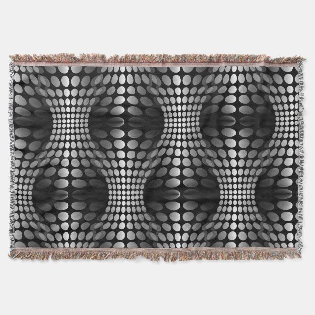 Cobertor Waves Pontas Papel de parede preto e branco (Frente)
