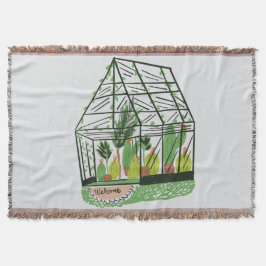 Cobertor Welcome Green House Botanical Cactus Plants Art