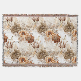 Cobertor Western Brown Cream Southwest Floral